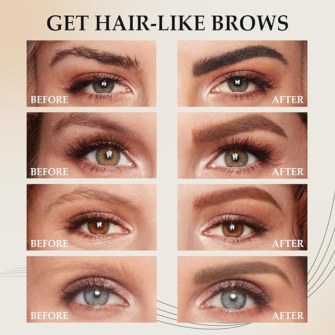 Lápiz de cejas impermeable con acabado natural.